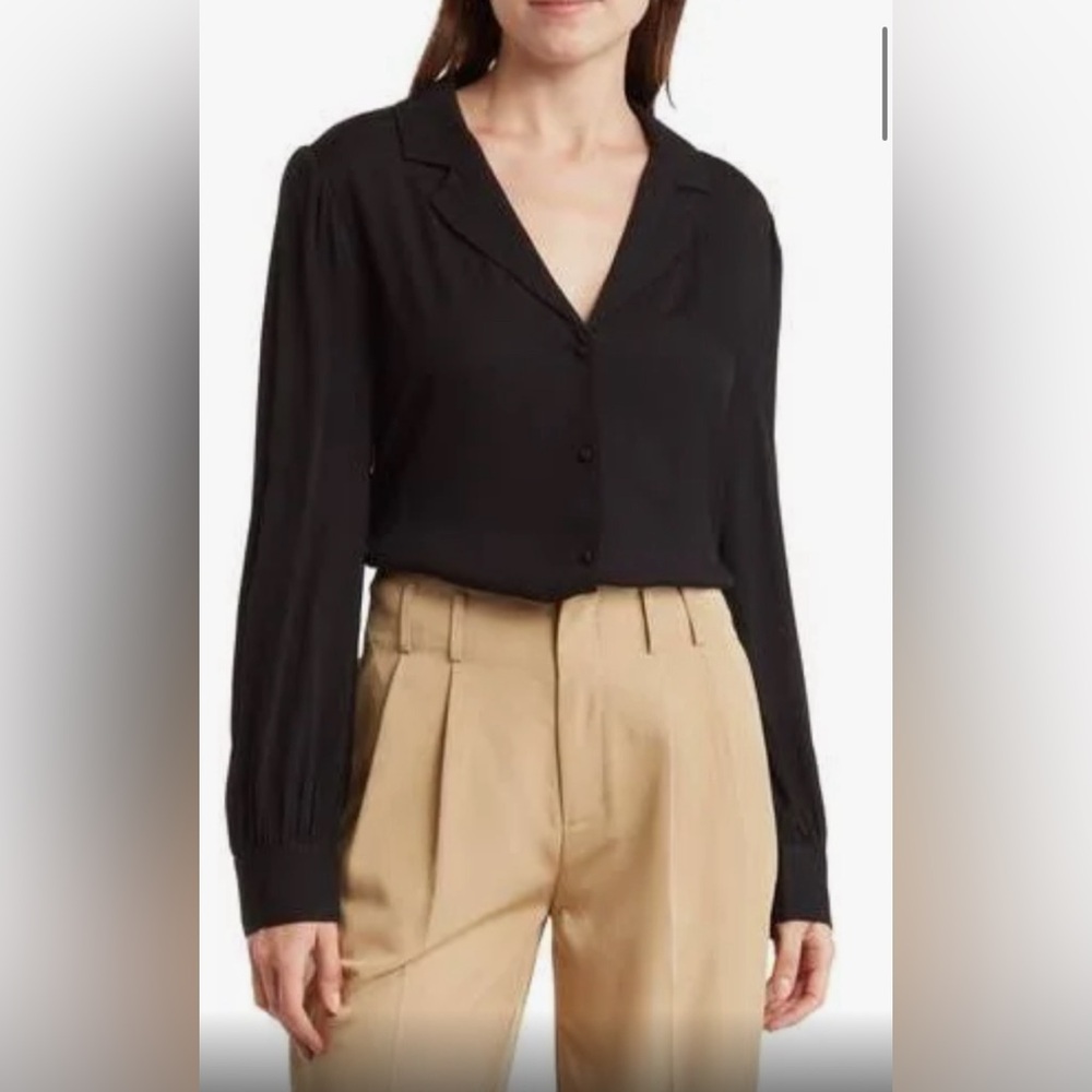 Black Blouse Shirt Top Women’s XL Love by Design Women’s NEW Business Casual